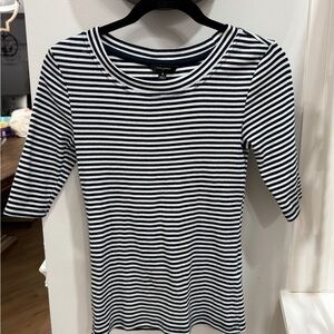 Banana Republic Navy and White Striped Tee